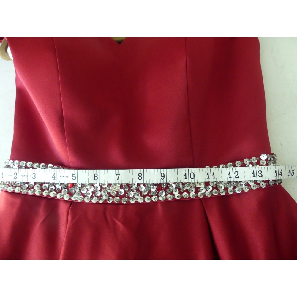 Corset Back Satin Party Dress Size 4 Prom Formal Rhinestone Off Shoulder NWT - Picture 7 of 8